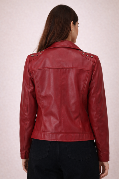 Rivet Leather Jacket Spring