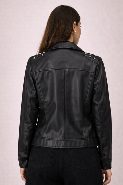 Rivet Leather Jacket Spring