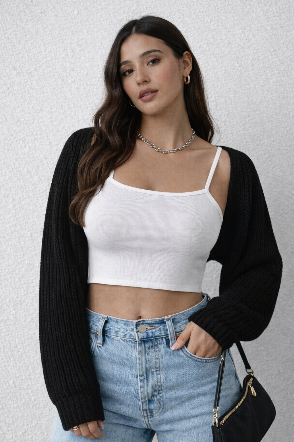 Cropped Cardigan Long Sleeve