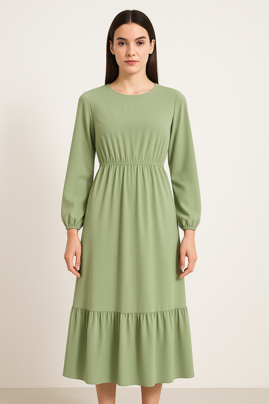 Solid Chiffon Dress