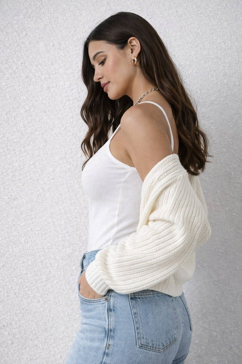 Cropped Cardigan Long Sleeve