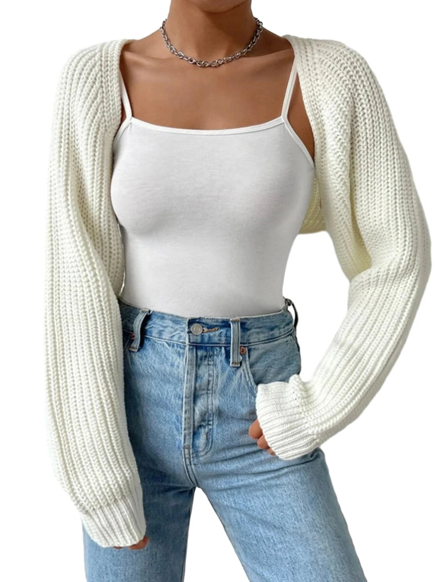 Cropped Cardigan Long Sleeve