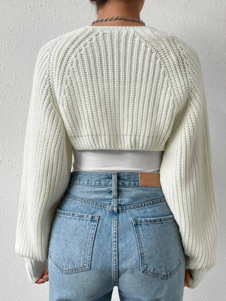 Cropped Cardigan Long Sleeve