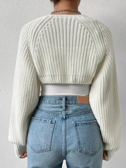 Cropped Cardigan Long Sleeve