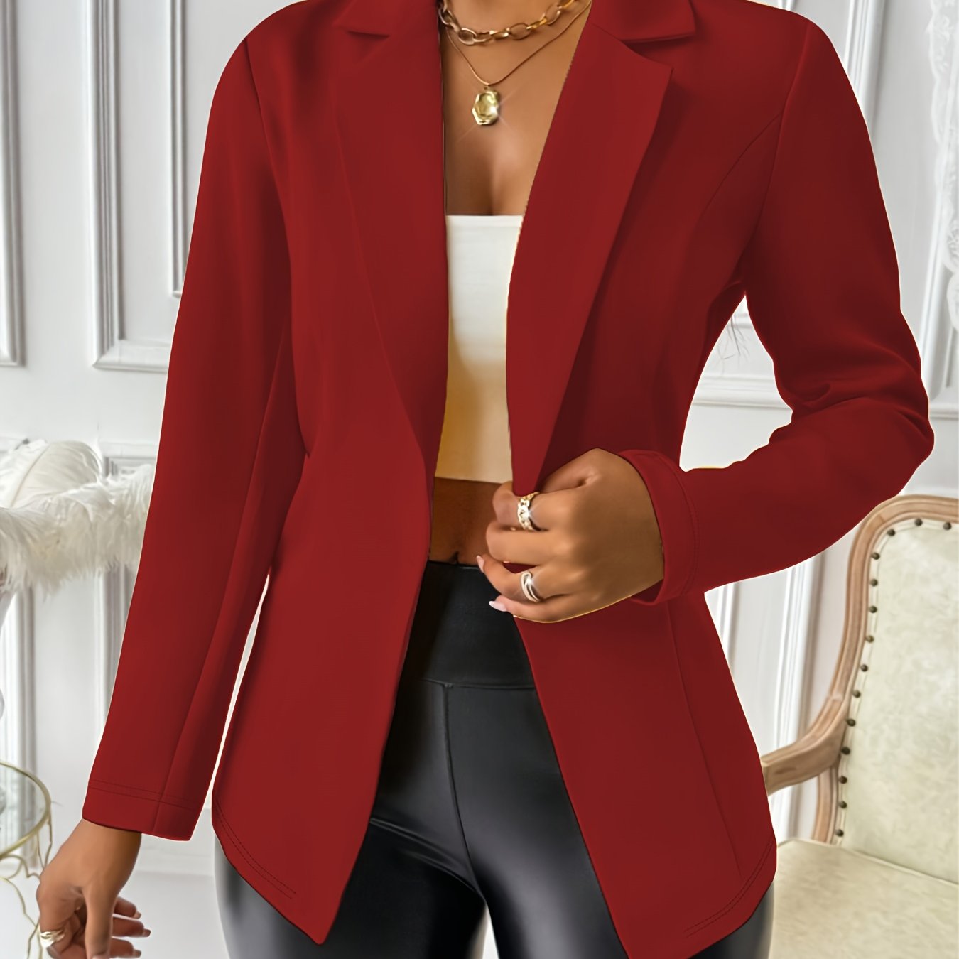 Red Casual Blazer