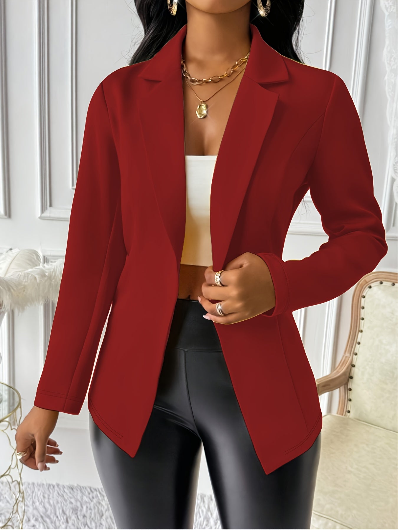 Red Casual Blazer