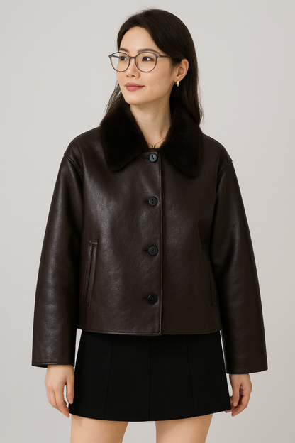 Double-sided leather jacket